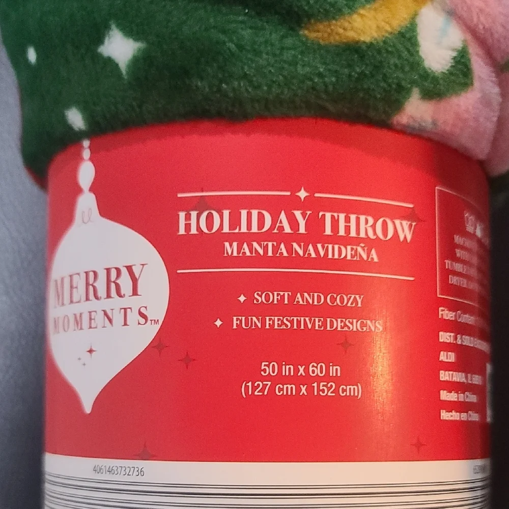 Holiday Throw COZY Blanket Festive Fairies, Nutcracker, Christmas Tree Etc NWT